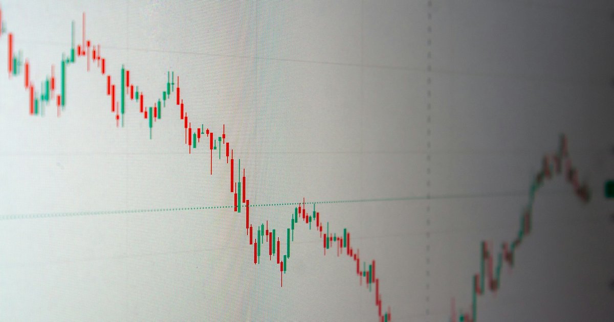 Stock market chart shows a downward trend.